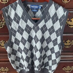 Polo by Ralph Lauren Gray Argyle Sweater Vest